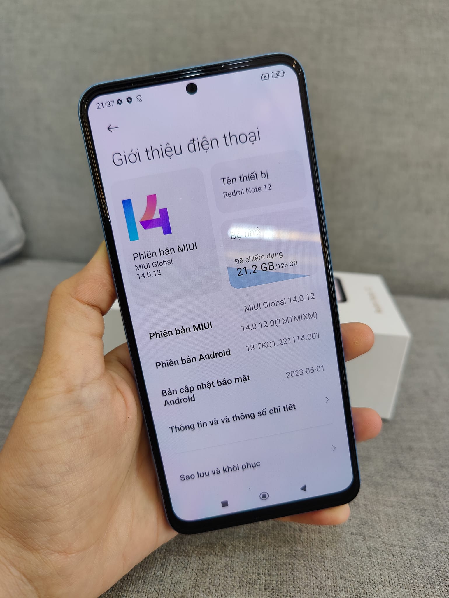 Điện thoại cũ Xiaomi Redmi Note 12